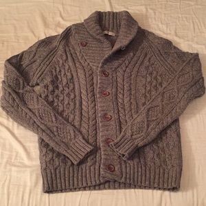 Mango Gray Shawl Collar Cardigan Sweater XS